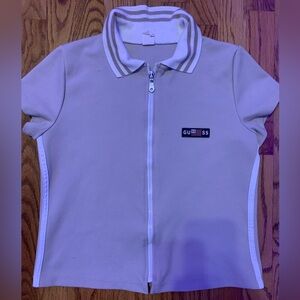 Cream/White Zip Up Shirt